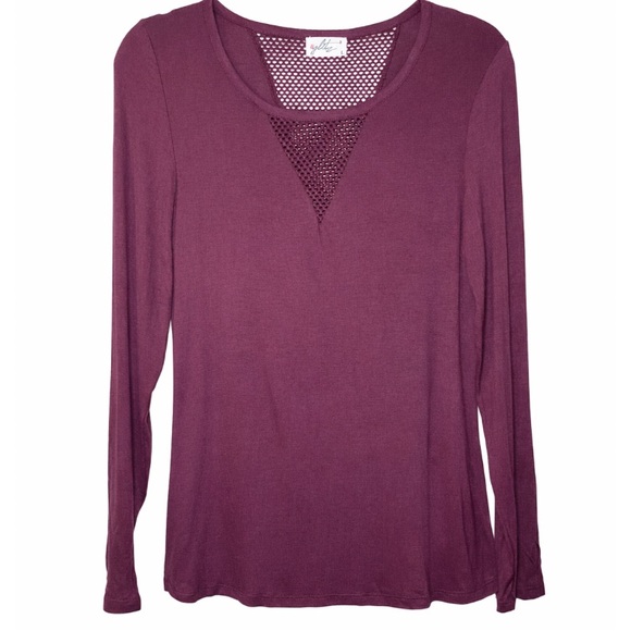 Glitz Tops - Glitz Women's Long Sleeve Purple Knit Top